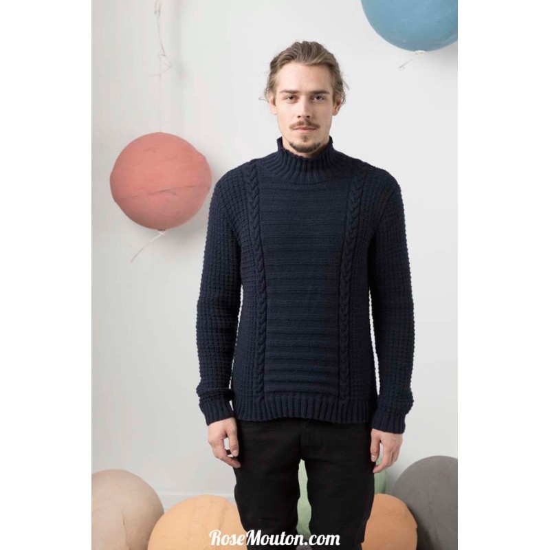 Modèle pullover homme 21 catalogue FAM 247 Lang Yarns