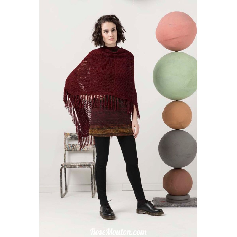 Modèle poncho 51 catalogue FAM 247 Lang Yarns