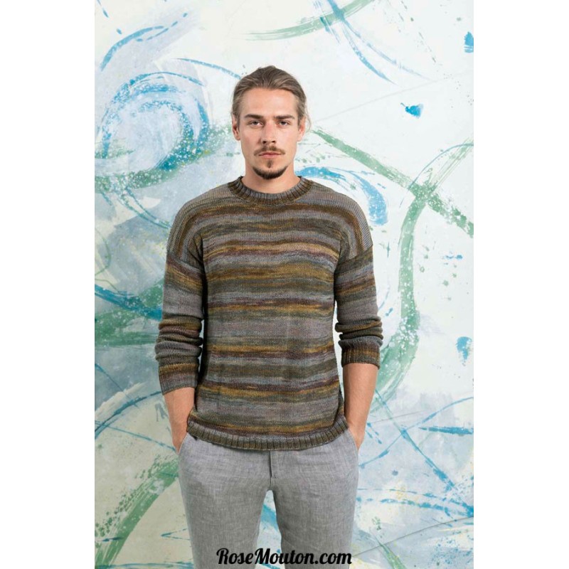 Modèle pullover homme 27 catalogue FAM 252 Lang Yarns