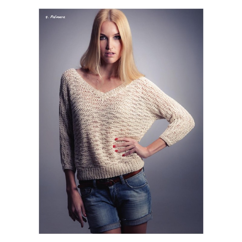 Pull en V en coton 9-114