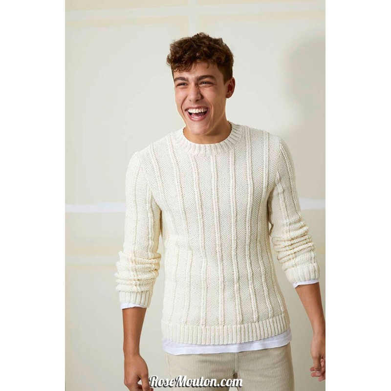 Modèle pullover homme 38 catalogue FAM 259 Lang Yarns