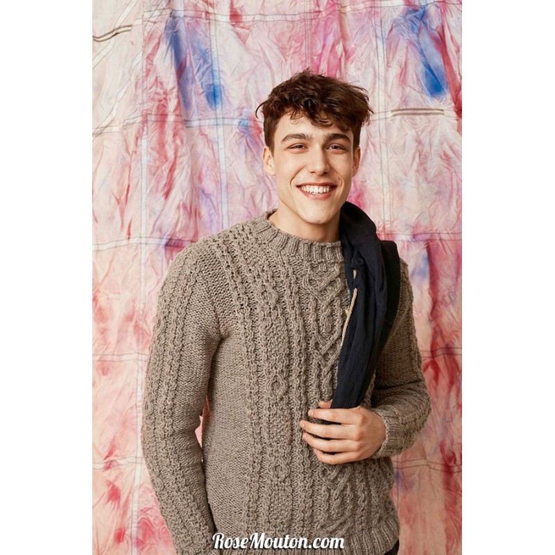 Modèle pullover homme 59 catalogue FAM 261 Lang Yarns