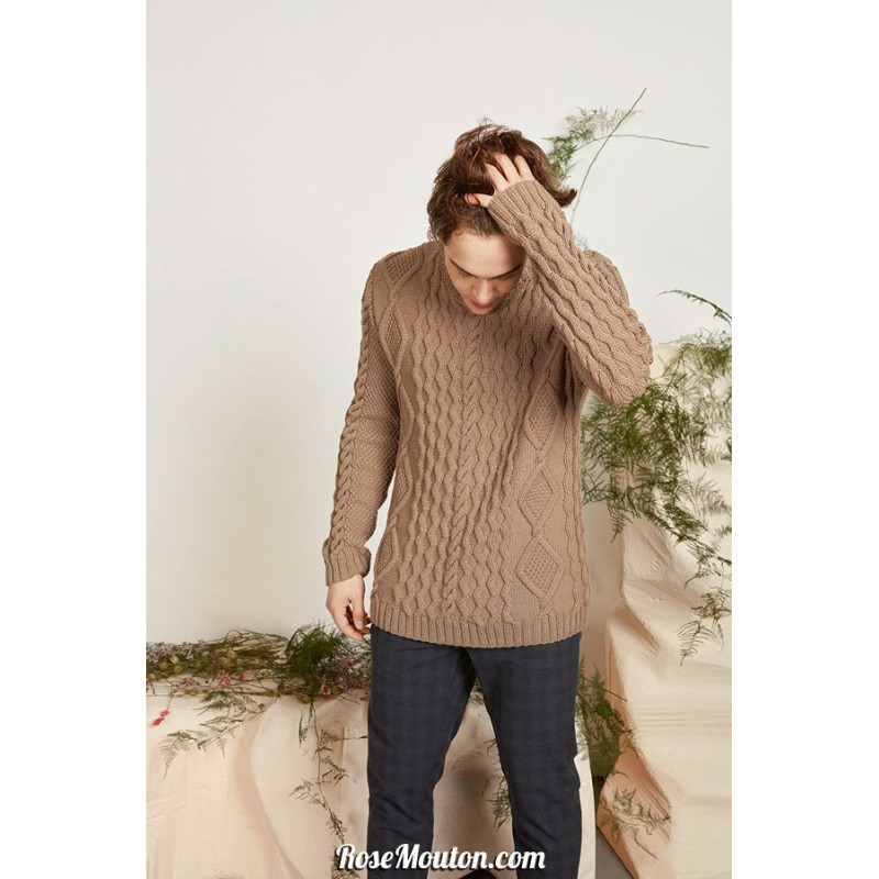 Modèle pullover homme 44 catalogue FAM 265 Lang Yarns