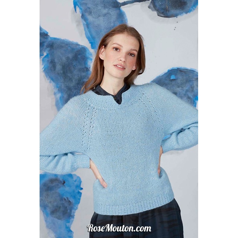 Modèle pullover top down 32 catalogue FAM 269 Lang Yarns