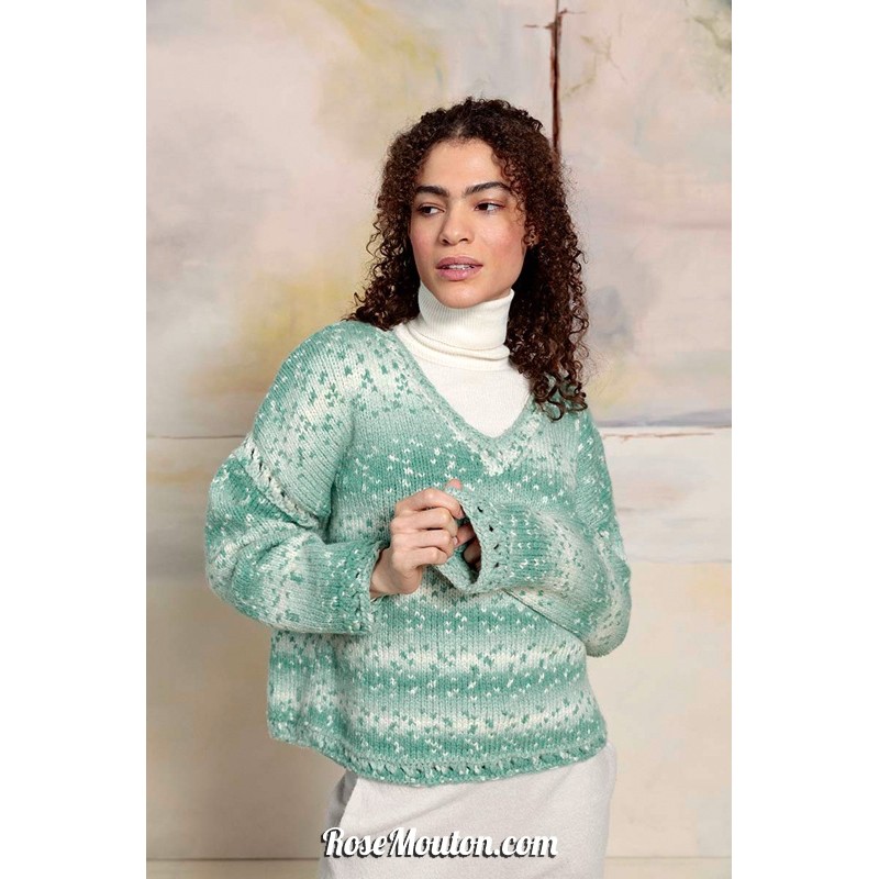 Modèle pullover col en V 3 Punto 33 SNOWFLAKE Lang Yarns