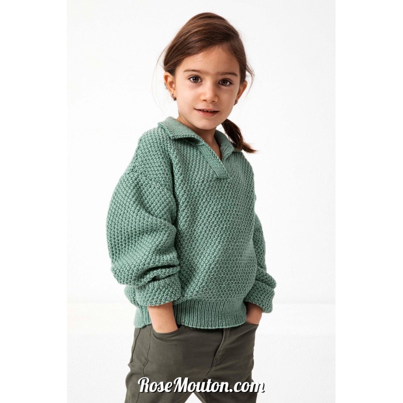 Modèle pull à col polo 23 Punto 41 KIDS ATLANTIS Lang Yarns