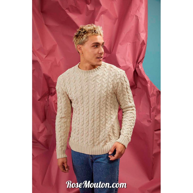 Modèle pullover homme 48 catalogue FAM 276 Lang Yarns