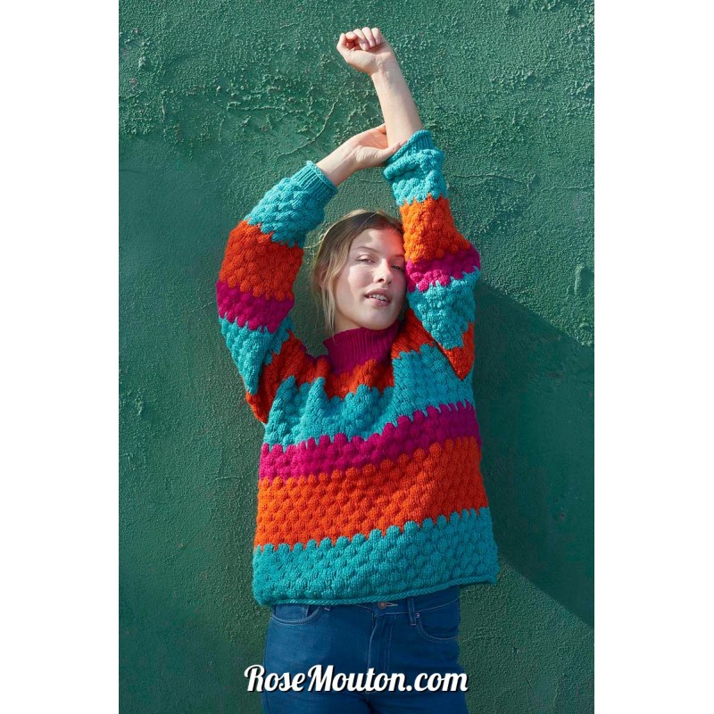 Modèle pullover 24 catalogue FAM 279 Lang Yarns