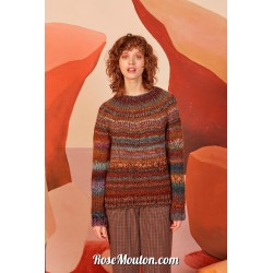 Modèle pullover en top down 52 catalogue FAM 278 Lang Yarns