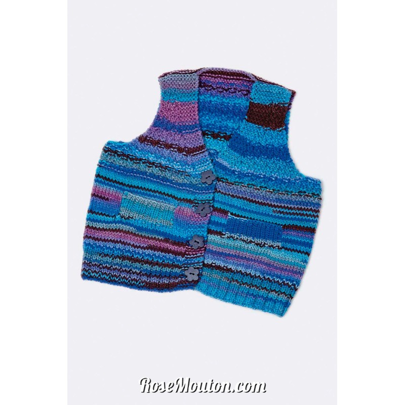 Modèle gilet sans manches 12 Punto 54 LAYETTE MERINO 200 COLOR Lang Yarns