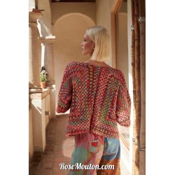 Modèle cardigan au crochet 26 catalogue FAM 281 Lang Yarns