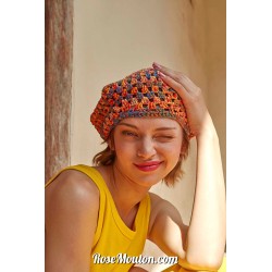 Modèle béret au crochet 22 catalogue FAM 281 Lang Yarns