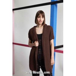 Modèle gilet sans manche à capuche 13 catalogue FAM 280 Lang Yarns