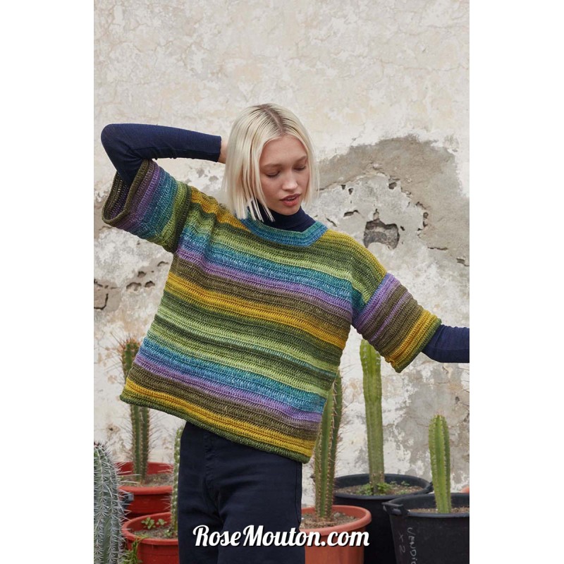 Modèle pull manches courtes au crochet 1 Punto 79 MOVE Wool Addicts de Lang Yarns