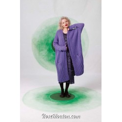 Manteau "HEATHER" tricoté avec le fil Suri Alpaca de Lang Yarns, modèle disponible au format PDF.