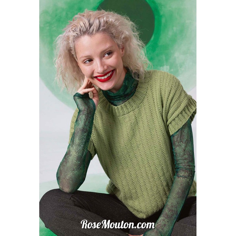 Modèle pull sans manches 42 catalogue FAM 282 Lang Yarns