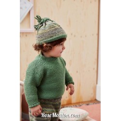 Bonnet "TIMOTHY" tricoté avec les fils Merino 200 Bebe et Merino 200 Bebe Color de Lang Yarns (PDF)