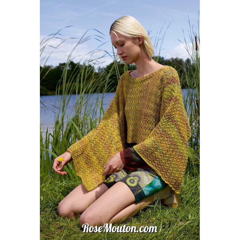 Poncho "GOLDA" tricoté avec le fil Illusion de Lang Yarns (PDF)