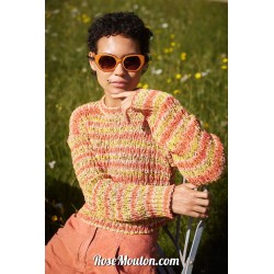 Pullover "FLOWING RIBBONS" tricoté avec le fil Artsy Wool Addicts de Lang Yarns (modèle tricot PDF)