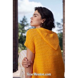 Pullover à capuche "CASTLE KEEP" tricoté avec le fil Glow de Lang Yarns (modèle tricot PDF)