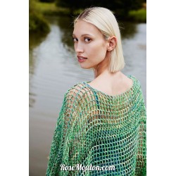 Poncho "WIND-KISSED" tricoté avec le fil Footprints Wool Addicts de Lang Yarns (modèle tricot PDF)