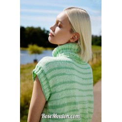 Pull sans manches "INNER BALANCE" tricoté avec le fil Glow de Lang Yarns (modèle tricot PDF)