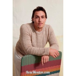 Pullover homme "RON" tricoté avec le fil Vaya de Lang Yarns (modèle tricot PDF)