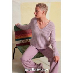 Pullover "NAIMA" tricoté avec le fil Regina de Lang Yarns (modèle tricot PDF)