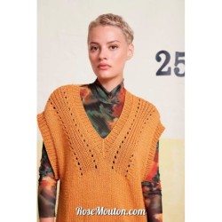 Pull sans manches "MINNA" tricoté avec le fil Amira de Lang Yarns (modèle tricot PDF)