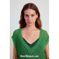 Pull sans manches "XALLY" tricoté avec le fil Crealino de Lang Yarns (modèle tricot PDF)