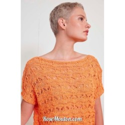 Pull manches courtes "ZENNA" tricoté avec le fil Lino de Lang Yarns (modèle tricot PDF)