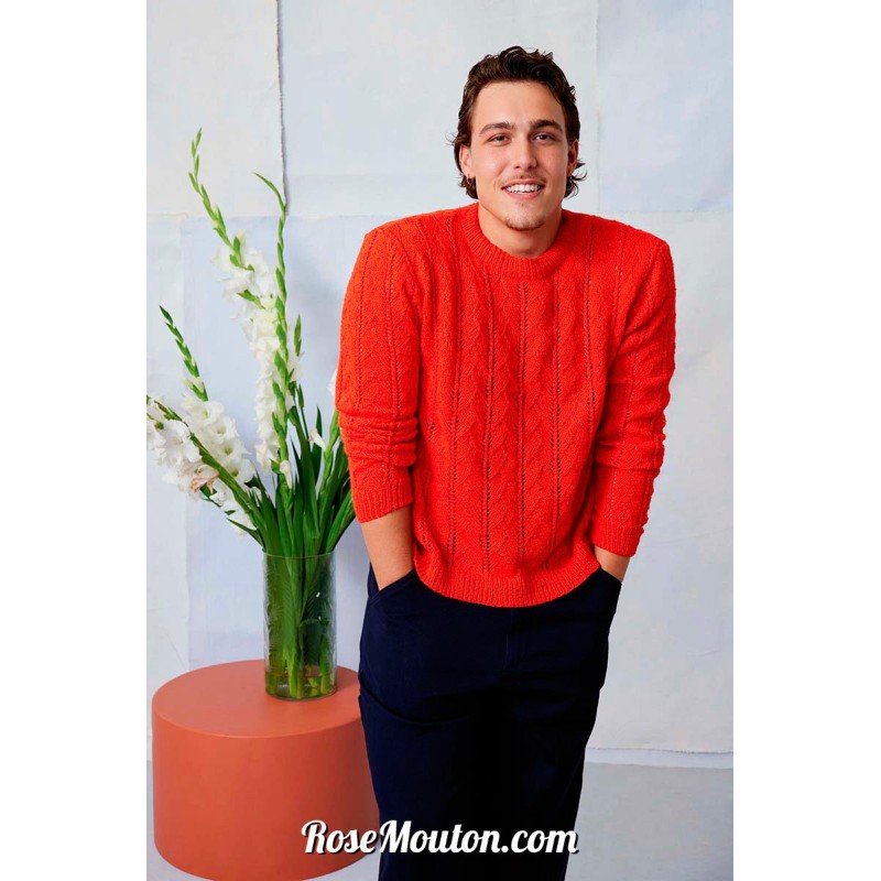 Pullover homme "SIRO" tricoté avec le fil Ananas de Lang Yarns (modèle tricot PDF)