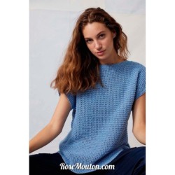 Pull sans manches "RURI" tricoté avec le fil Oceania de Lang Yarns (modèle tricot PDF)