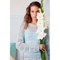 Pullover "CHANTELLE" tricoté avec le fil Lino de Lang Yarns (modèle tricot PDF)