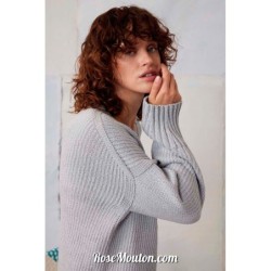 Pullover en top-down "ISALIE" tricoté avec le fil Norma de Lang Yarns (modèle tricot PDF)