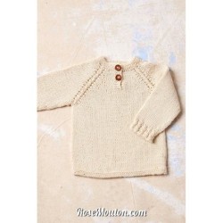 Pullover en top-down "RUNE" tricoté avec le fil Baby Cotton Naturally Colored de Lang Yarns (modèle tricot PDF)