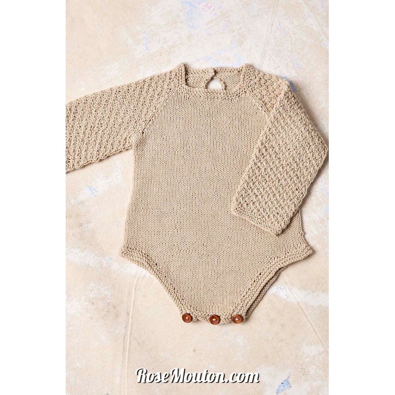 Body "BJORN" tricoté avec le fil Baby Cotton Naturally Colored de Lang Yarns (modèle tricot PDF)