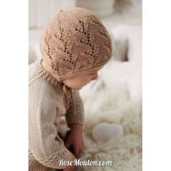 Bonnet "JUTTA" tricoté avec le fil Baby Cotton Naturally Colored de Lang Yarns (modèle tricot PDF)