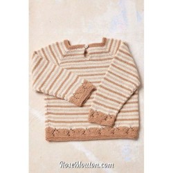 Pullover "KAIA" tricoté avec le fil Baby Cotton Naturally Colored de Lang Yarns (modèle tricot PDF)