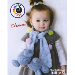 Modèle d'écharpe enfant en laine Clown de Lanas Stop