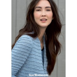 Veste longue tricotée avec fil Amira de Lang Yarns , modèle disponible au format PDF.