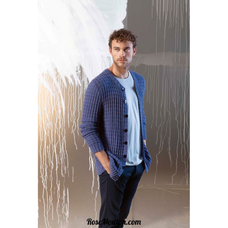 Modèle gilet homme 20 catalogue FAM 243 Lang Yarns