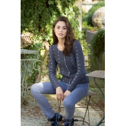 Modèle gilet brodé 4 catalogue FAM 235 Lang Yarns