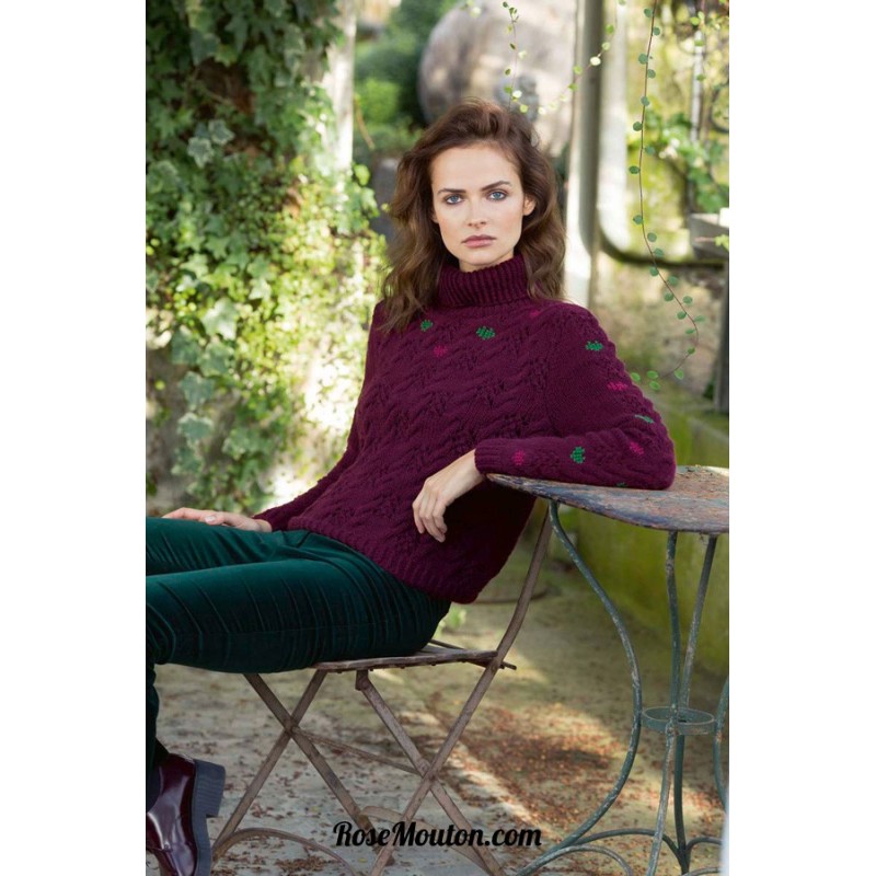 Modèle pullover à col roulé 5 catalogue FAM 235 Lang Yarns