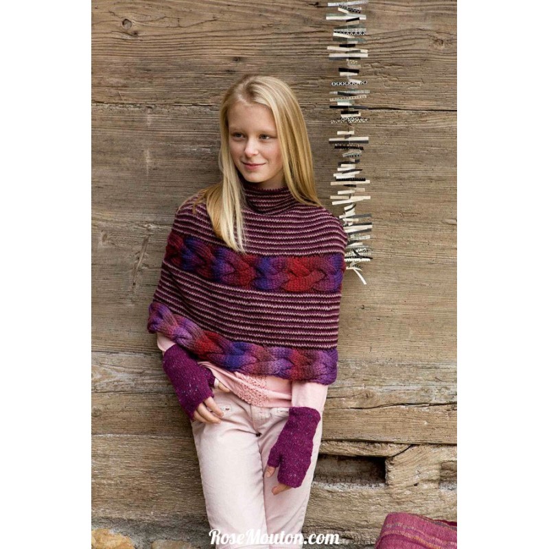 Modèle poncho 4 catalogue FAM 222 Lang Yarns